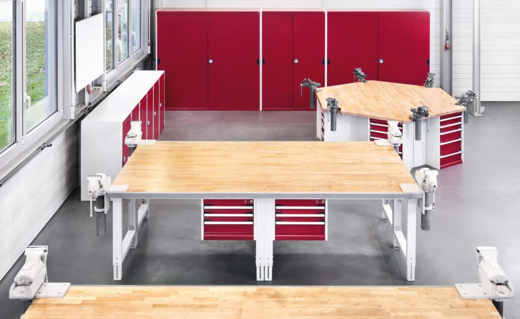 modular storage layout in workshop