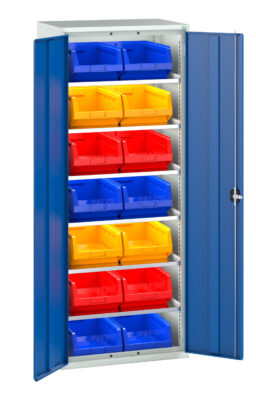 Verso Bin Cupboard - With 6 Shelves, 14 Bins