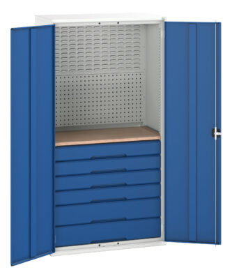 Verso Kitted Cupboard - With 6 Drawers, Backpanels, Worktop