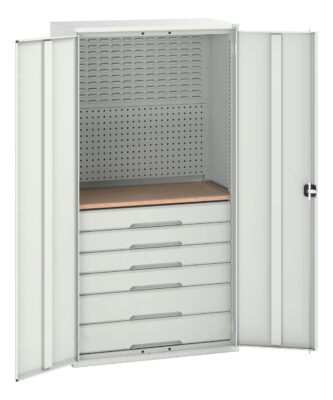 Verso Kitted Cupboard - With 6 Drawers, Backpanels, Worktop