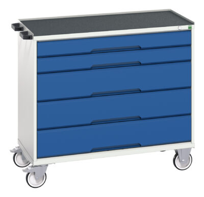 Verso Mobile Cabinet - With 5 Drawers And Top Tray