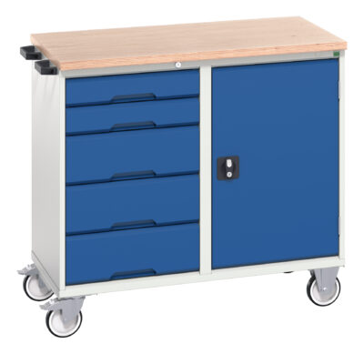 Verso Maintenance Trolley - With 5 Drawers, Door And Mpx Top