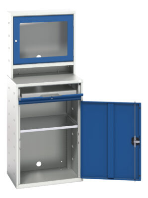 Verso Computer Cupboard - With Screen Cbd, 1 Shelf, 1 Sliding Tray