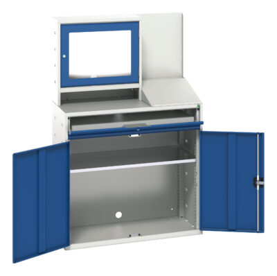 Verso Computer Cupboard - With Screen Cbd, 1 Shelf, 1 Sliding Tray